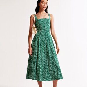 Abercrombie & Fitch Fit & Flare Stretch Midi Dress